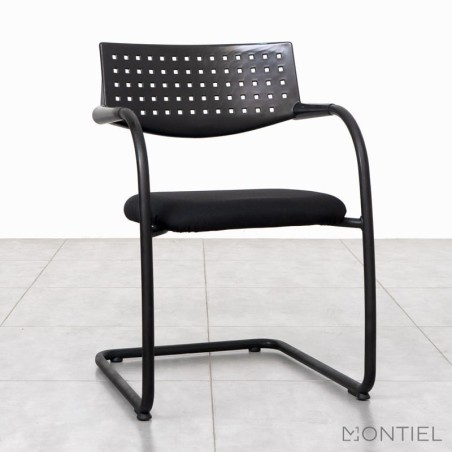 Silla Confidente para Salas de Espera Patín Negro