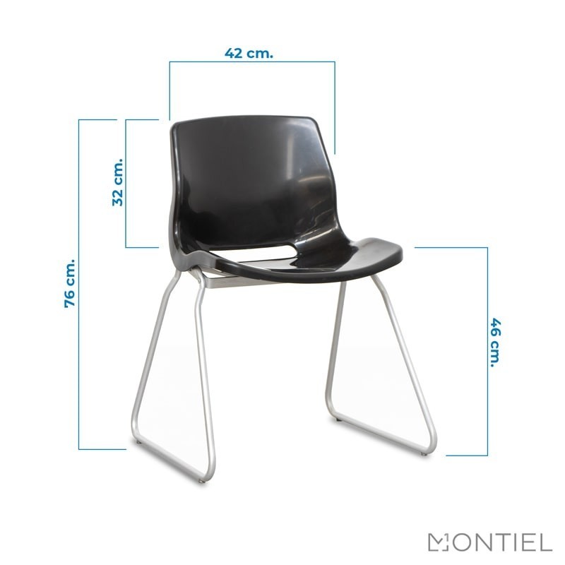 Silla Oficina Polipropileno Negro MM944 de Montiel