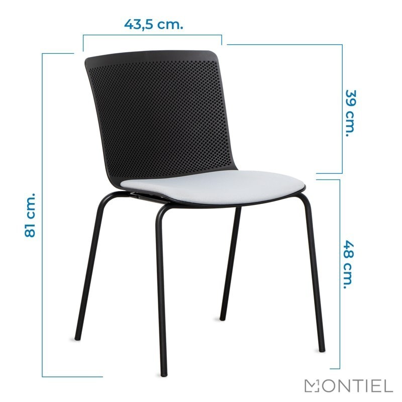 Silla 4 patas sin Brazos Negra Glove de Forma5 - Montiel