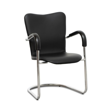Silla Confidente Símil Piel Negra MM1012 - Montiel