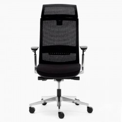 Sillón Dirección Símil Piel Negra Toronto de Euromof