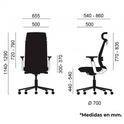 Sillón Dirección Símil Piel Negra Toronto de Euromof