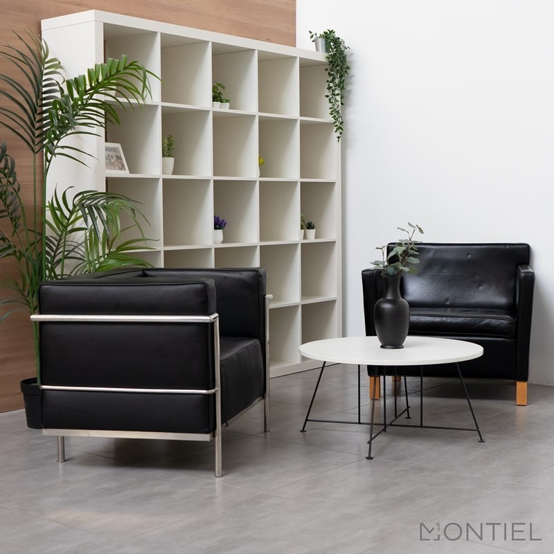 Butaca Negra patas Madera para Salas de Espera - Montiel