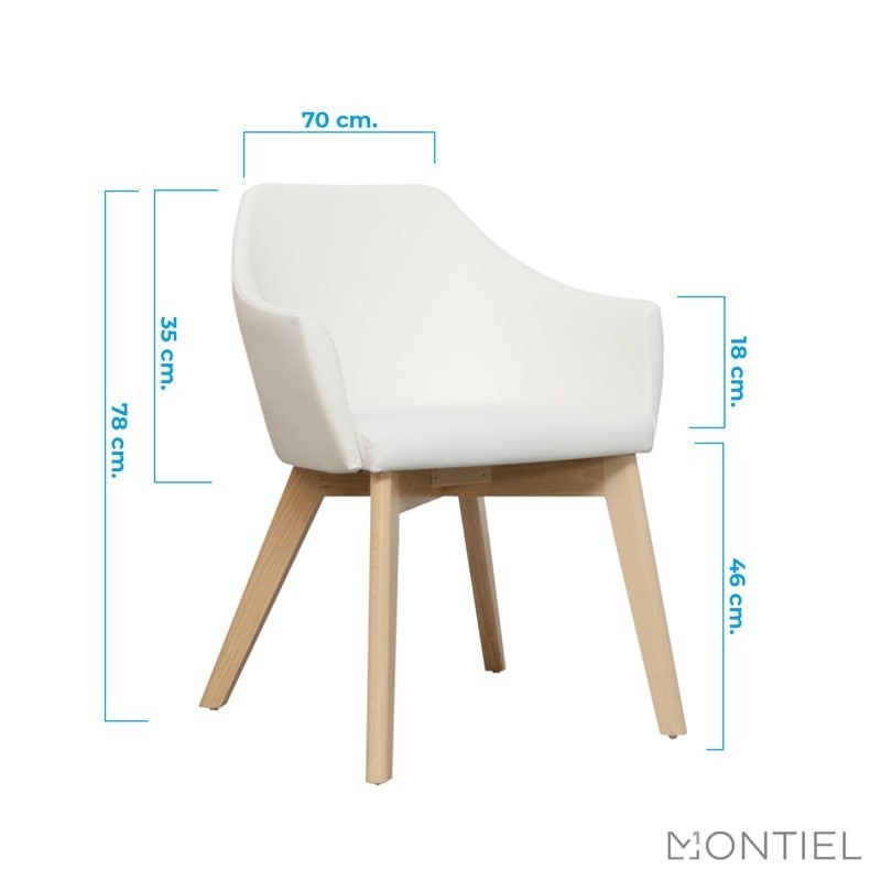 ▷ Butaca Tapizada Patas de Madera Sofía de Kunna
