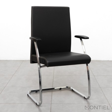 ▷ Silla Confidente de Piel Negra NEO+ de Dileoffice - Montiel