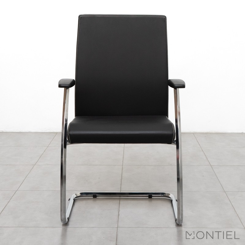 ▷ Silla Confidente de Piel Negra NEO+ de Dileoffice - Montiel