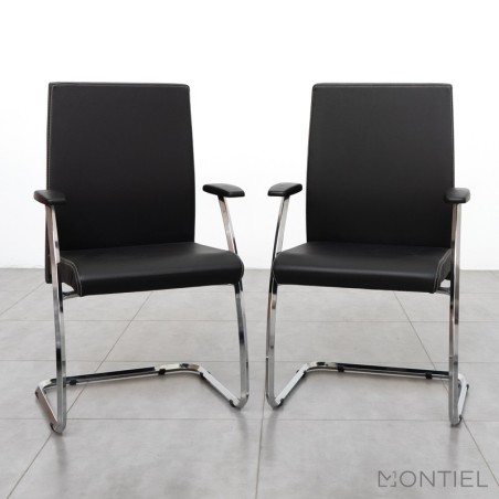 ▷ Silla Confidente de Piel Negra NEO+ de Dileoffice - Montiel