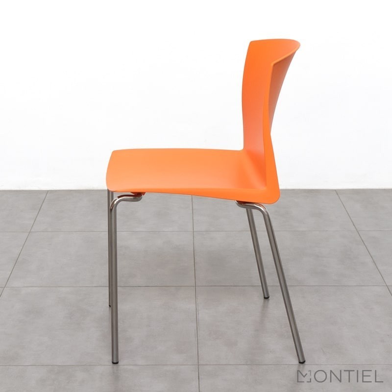 Silla Confidente Oficina Sin Brazos Naranja Coral Montiel - OUTLET