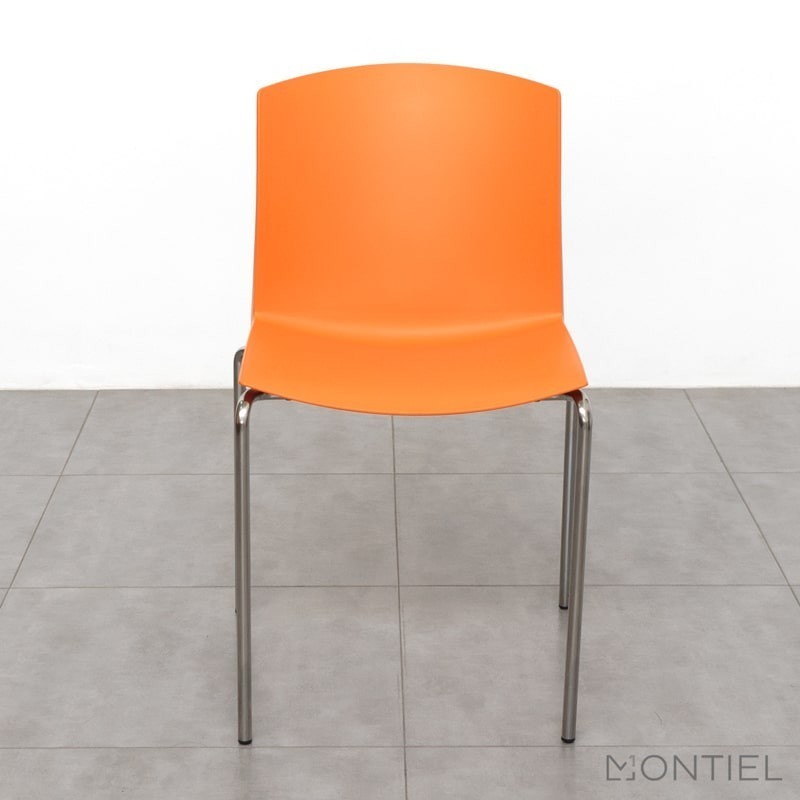 Silla Confidente Oficina Sin Brazos Naranja Coral Montiel - OUTLET