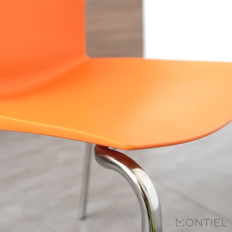 Silla Confidente Oficina Sin Brazos Naranja Coral Montiel - OUTLET