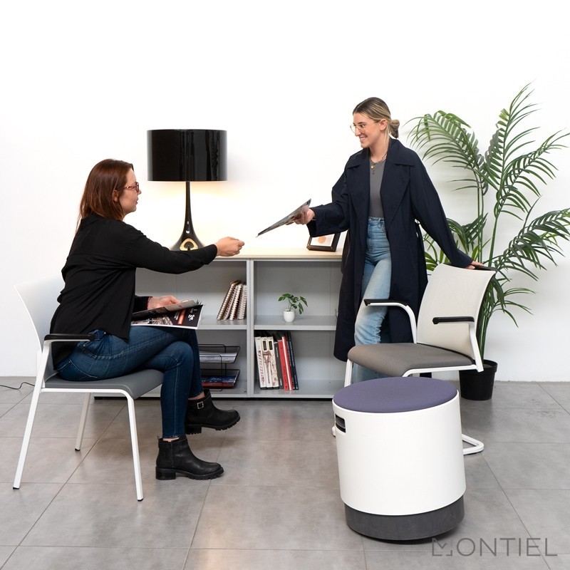 Silla Confidente Blanca y Gris Eastside - Steelcase