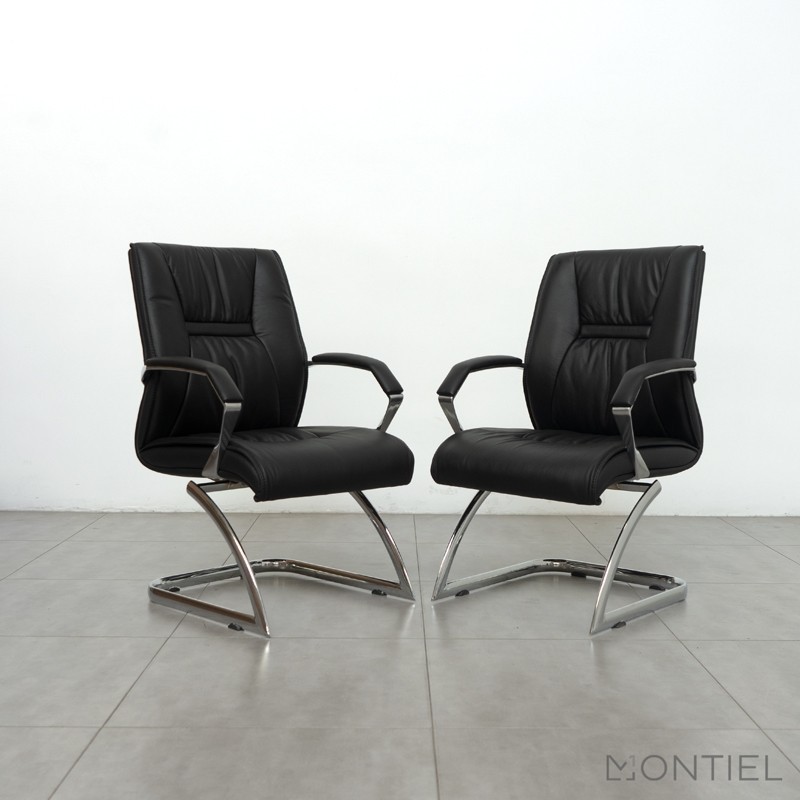 ▷ Sillón Confidente de Piel Cantabria de Herpesa - Oficinas Montiel