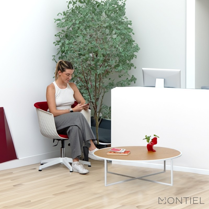 Silla Escritorio sin ruedas Blanca Giratoria Golf de Montiel