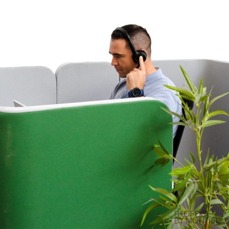 Puesto Call Center Verde con Divisoria MM1280 - Montiel
