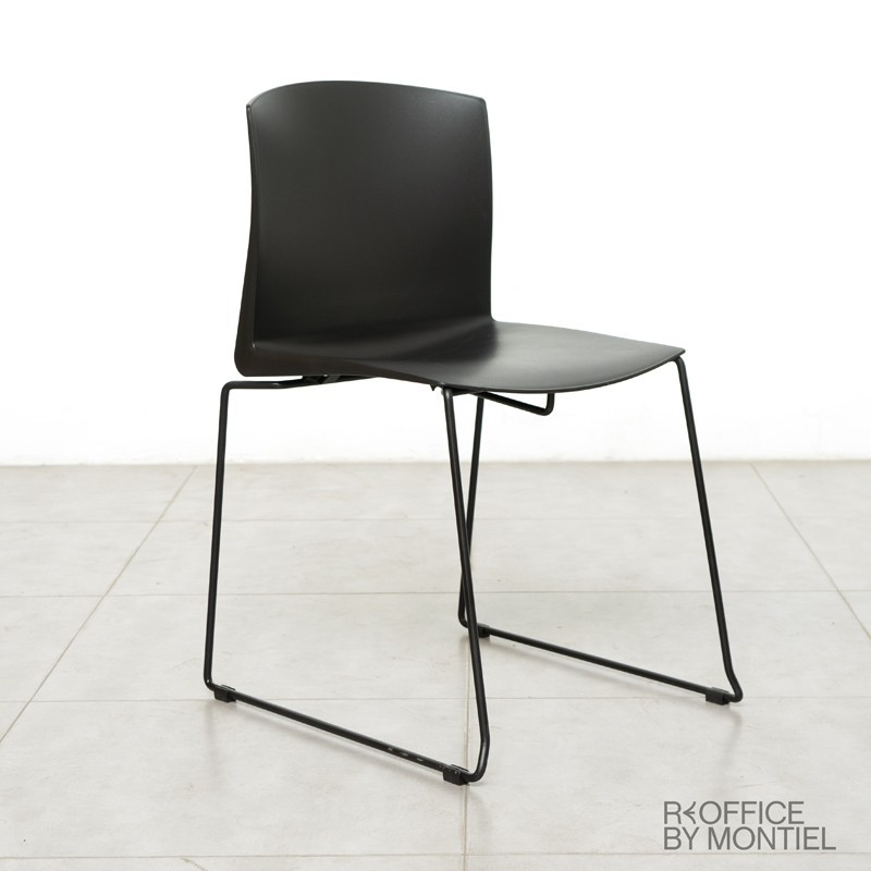 Silla Escritorio sin ruedas negra Coral - Montiel