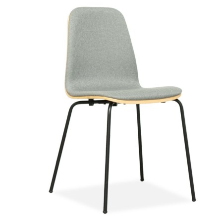 Silla de Madera acolchada Gris Canele - Montiel