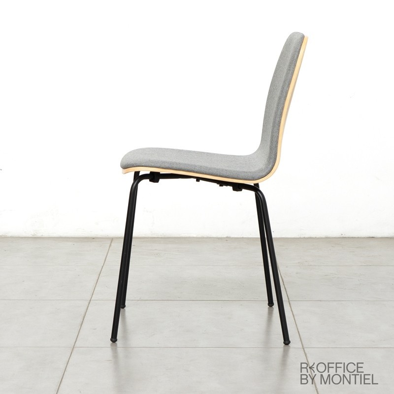 Silla de Madera acolchada Gris Canele - Montiel