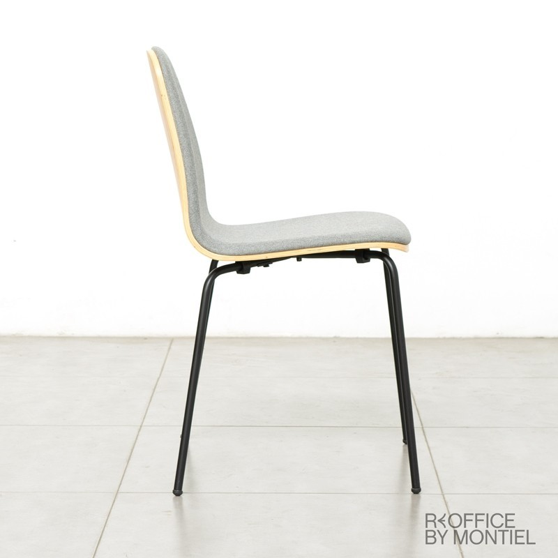 Silla de Madera acolchada Gris Canele - Montiel