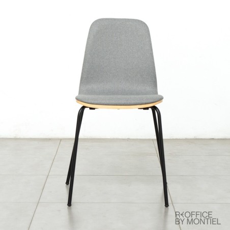 Silla de Madera acolchada Gris Canele - Montiel