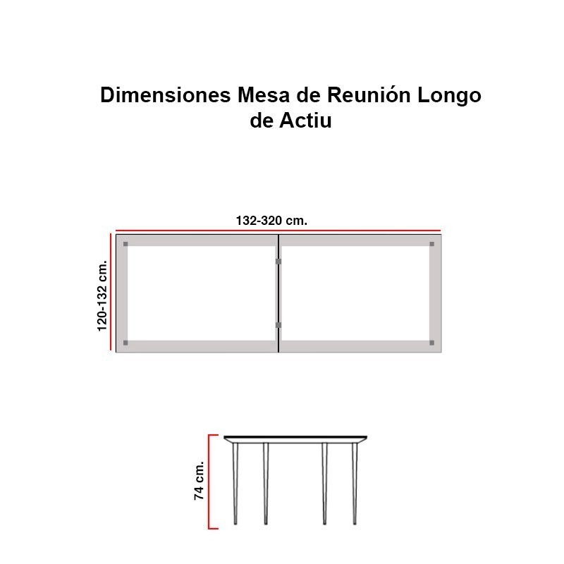▷ Mesa de Reunión Longo de Actiu - Oficinas Montiel