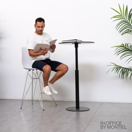Taburete Alto Blanco con Respaldo ideal para Oficinas