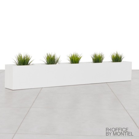 Macetero Metálico Bajo Blanco de Ofita - Reoffice