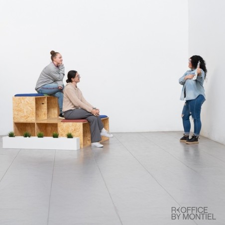 Macetero Metálico Bajo Blanco de Ofita - Reoffice