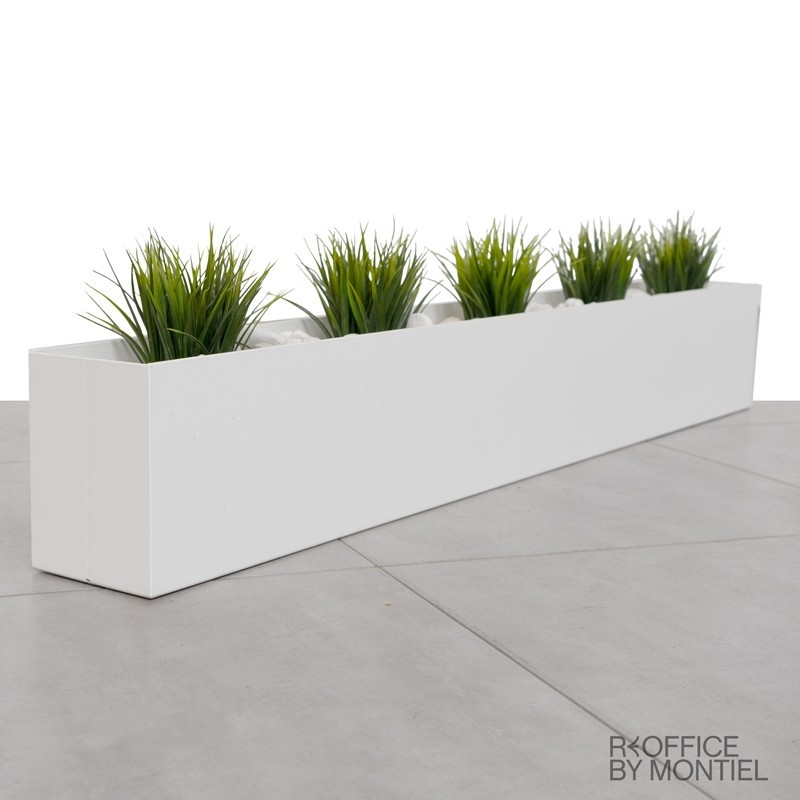 Macetero Metálico Bajo Blanco de Ofita - Reoffice