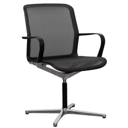 Silla Confidente de Malla Negra Filo de Bene - Reoffice