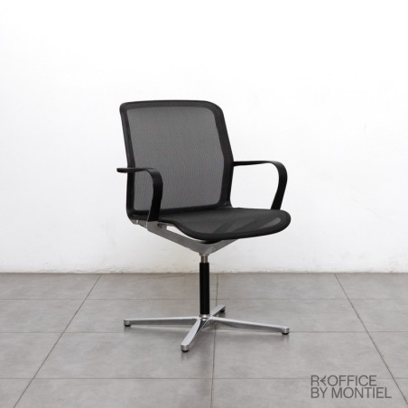 Silla Confidente de Malla Negra Filo de Bene - Reoffice