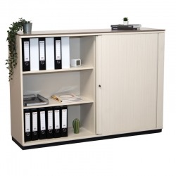 Armario de Oficina con Puerta Persiana en PVC Beige Arena 115x160 cm de Bene Armario de Oficina con Puerta Persiana en PVC Beige Arena 115x160 cm de Bene