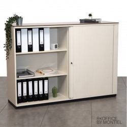 Armario de Oficina con Puerta Persiana en PVC Beige Arena 115x160 cm de Bene Armario de Oficina con Puerta Persiana en PVC Beige Arena 115x160 cm de Bene