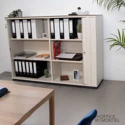 Armario de Oficina con Puerta Persiana en PVC Beige Arena 115x160 cm de Bene Armario de Oficina con Puerta Persiana en PVC Beige Arena 115x160 cm de Bene