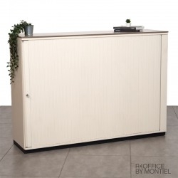 Armario de Oficina con Puerta Persiana en PVC Beige Arena 115x160 cm de Bene Armario de Oficina con Puerta Persiana en PVC Beige Arena 115x160 cm de Bene