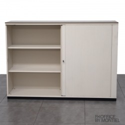Armario de Oficina con Puerta Persiana en PVC Beige Arena 115x160 cm de Bene Armario de Oficina con Puerta Persiana en PVC Beige Arena 115x160 cm de Bene