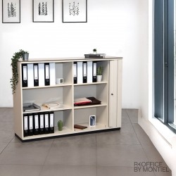 Armario de Oficina con Puerta Persiana en PVC Beige Arena 115x160 cm de Bene Armario de Oficina con Puerta Persiana en PVC Beige Arena 115x160 cm de Bene