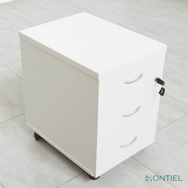 Cajonera 3 cajones madera blanca de Euromof - Montiel