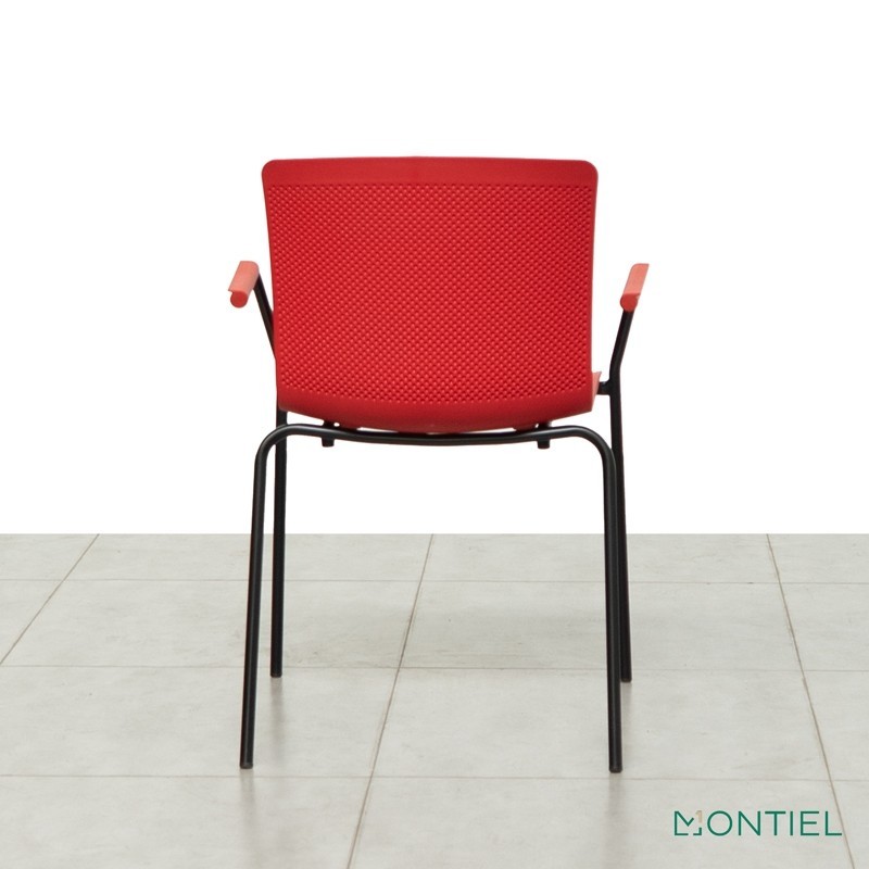 Silla 4 patas con Brazos Roja Glove de Forma5 - Montiel