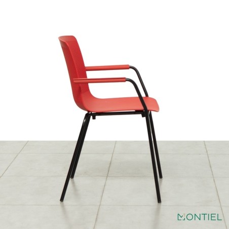 Silla 4 patas con Brazos Roja Glove de Forma5 - Montiel