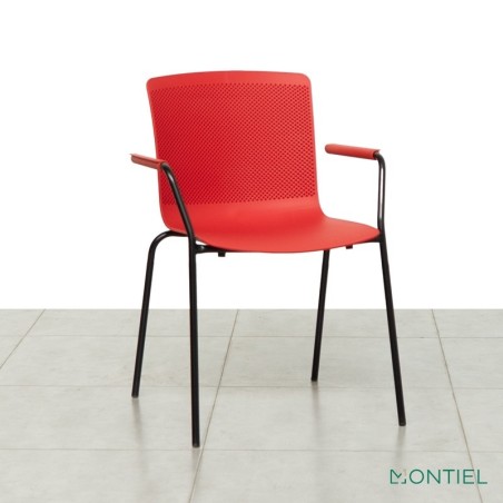 Silla 4 patas con Brazos Roja Glove de Forma5 - Montiel