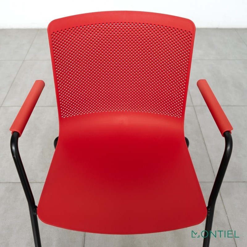 Silla 4 patas con Brazos Roja Glove de Forma5 - Montiel