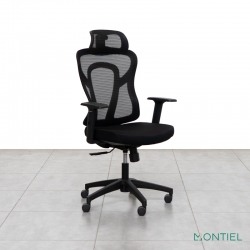 Silla Ergonómica Oficina con Cabezal Malla Cali de Euromof Silla Ergonómica Oficina con Cabezal Malla Cali de Euromof