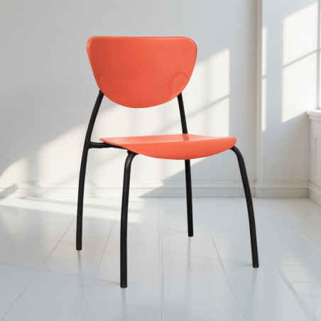 Silla Oficina Confidente de Plástico Roja de Montiel