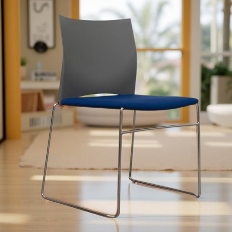 Silla Oficina Azul Sin Brazos MM1236 de Montiel