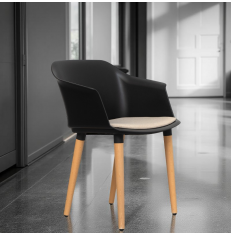 Silla Confidente Oficina Negra Patas Mara Aurora Ofita -...