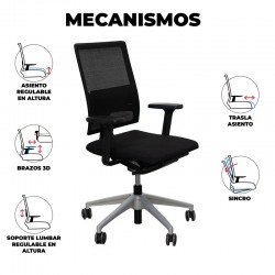 Silla Ergonómica Negra Brazos 3D Estrechos Open Mind de Sedus Silla Ergonómica Negra Brazos 3D Estrechos Open Mind de Sedus