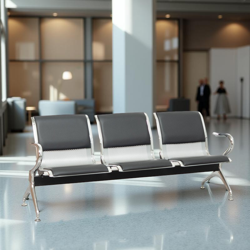 Bancada Recepción Metálica 3 plazas MM1628 - Montiel