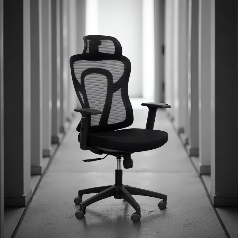 Silla Ergonómica Oficina con Cabezal Malla Cali de Euromof Silla Ergonómica Oficina con Cabezal Malla Cali de Euromof