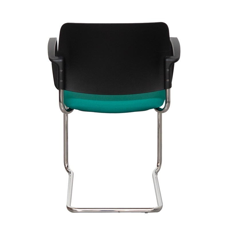 Silla Confidente Oficina Base Patín Cromada y Diseño Moderno