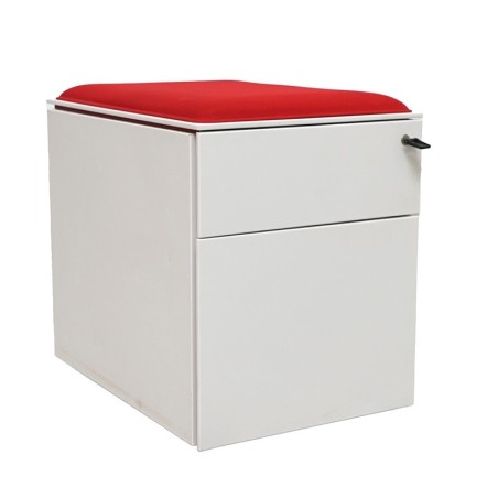 Cajonera Metálica Blanca con Cojín de Steelcase - Montiel